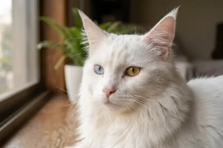 Maine Coon Eye Color: What Every Shade Really Means 6 Odd-eyed Maine Coon cat with one blue eye and one gold eye